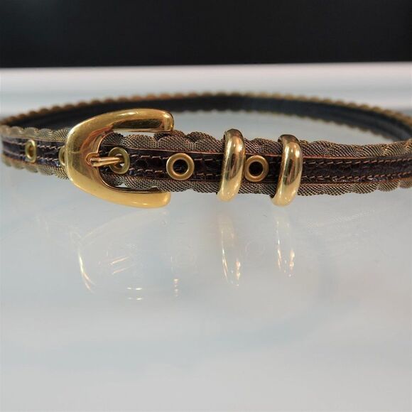 Fashion Dress Belt Mesh And Leather Skinny - Picture 4 of 9